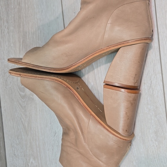 Vince Camuto Women Ankle Leather Zip Back Heels Open Toe boots shoes 8.5M - Picture 10 of 15